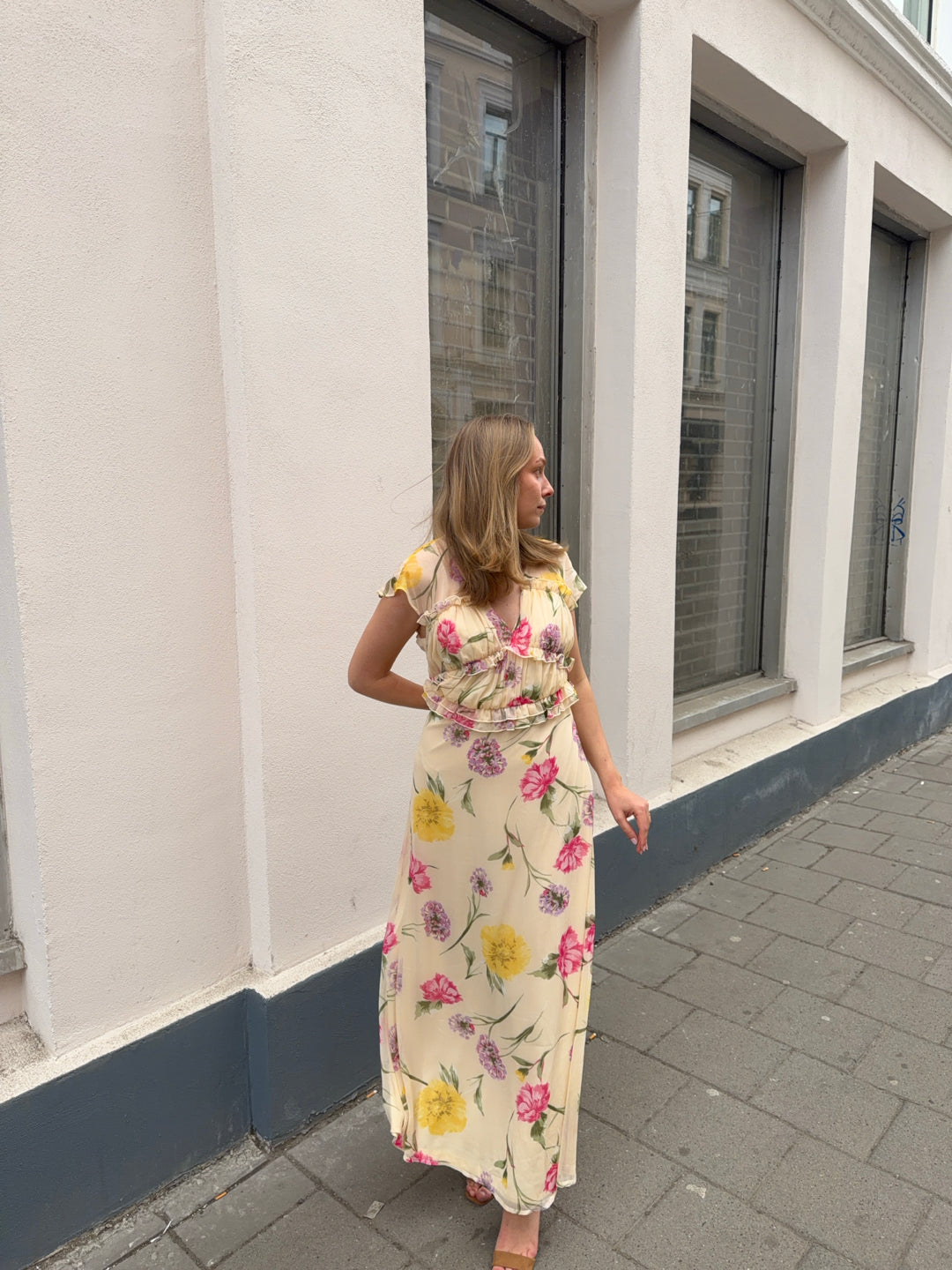 ONLVALDA S/S Long Dress - Gul
